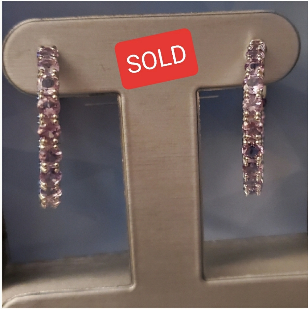 New Lavender Amethyst Hoops💎